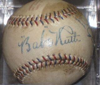 Lou Gehrig/babe Ruth Signed Baseball American League Ball Read Listing