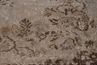5x9 ft Turkish Vintage Overdyed Rug Gray Oushak Wool Anatolian Antique Carpet 5