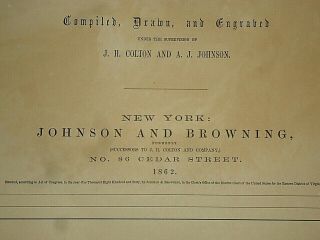 Vintage 1862 ENGLAND MAP Old Antique Johnson ' s Atlas Map 425 4