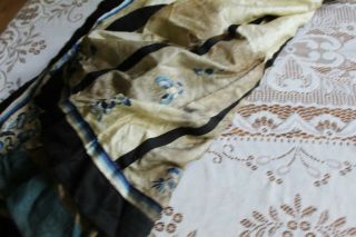Antique Chinese Silk Embroidery Forbidden Stitch Skirt 11