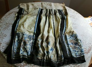 Antique Chinese Silk Embroidery Forbidden Stitch Skirt 2