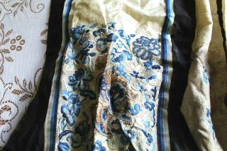 Antique Chinese Silk Embroidery Forbidden Stitch Skirt 6