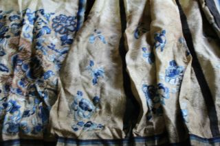 Antique Chinese Silk Embroidery Forbidden Stitch Skirt 8