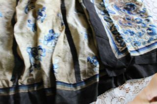 Antique Chinese Silk Embroidery Forbidden Stitch Skirt 9