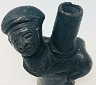 Pre Columbian Chimu Blackware Figural Vessel Peru South America C 1100 - 1400 2