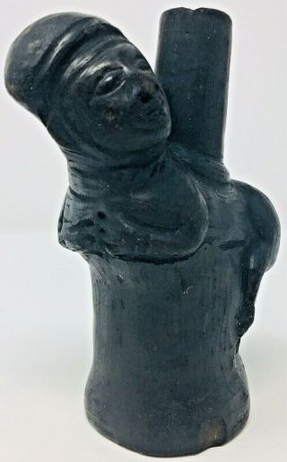 Pre Columbian Chimu Blackware Figural Vessel Peru South America C 1100 - 1400 3