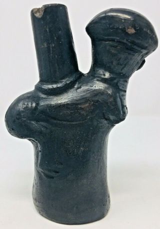 Pre Columbian Chimu Blackware Figural Vessel Peru South America C 1100 - 1400 6
