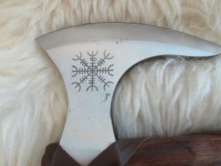 One Sided Etching Helm Of Awe Viking Axe.