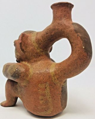 Pre Columbian Moche Stirrup Vessel Peru South America C 100 - 700 AD 7