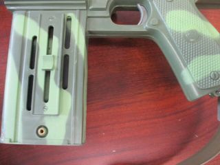 VINTAGE MARX PLASTIC PULL BACK BOLT ACTION TOMMY MACHINE GUN CAMO & BOX 7