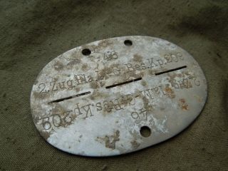 Stalingrad Fla MG lost ID tag Alu battlefield German bunker Relic WW2 2