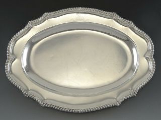 Antique 1766 English Sterling Silver Serving Tray Or Platter 18th Century