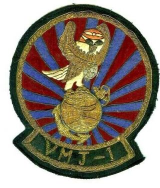 Korean War,  Patch,  Usmc Vmj - 1i,  Bullion,  Japan Made,  Off Jacket