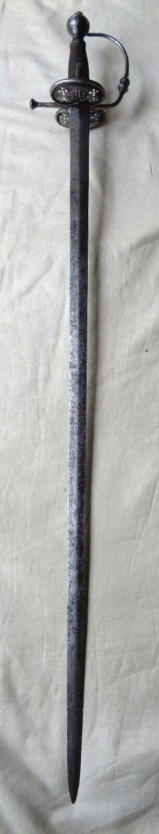 C.  1650 Antique " Walloon " Sword English Or German Sabre No Armour Dagger
