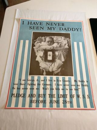 Ww1 Poster " I Have Never Seen My Daddy "