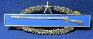 Korean War Sterling Army Cib Combat Infantry Badge With Star - 2nd Award