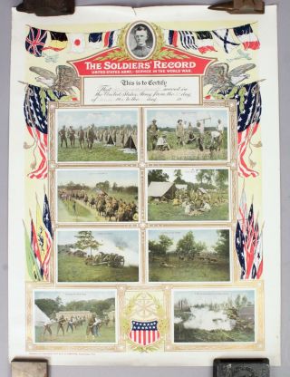 Estate Found 1917 United States Army World War I Soldier ' s Record Poster 3
