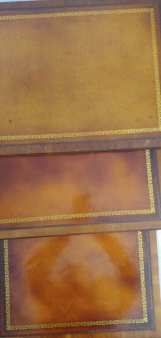 Three Heritage Henredon Leather Top Nesting Tables 2