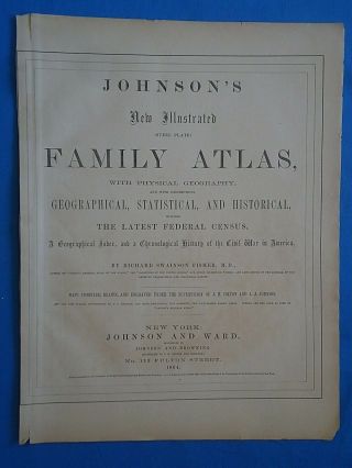 Vintage 1864 WASHINGTON DC Map Old Antique Johnson Atlas Map 20119 2