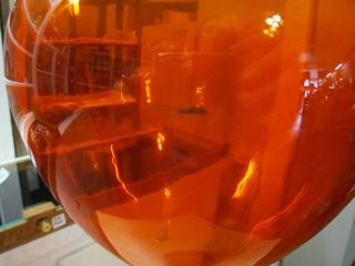 Vtg Blenko Architectural Decanter 588 Tangerine Art Glass Amberina Rocket Vase 12