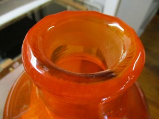 Vtg Blenko Architectural Decanter 588 Tangerine Art Glass Amberina Rocket Vase 6