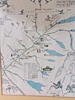 Vintage hand drawn and colored map of Ski Club of Shitral 2