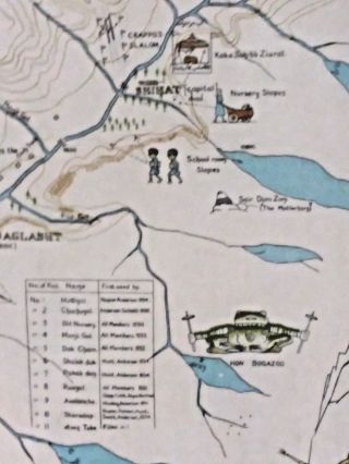Vintage hand drawn and colored map of Ski Club of Shitral 3