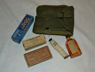 Wwii Fungus First Aid Kit W/ Contents Medical Army Marine Vintage