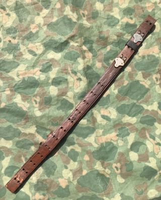 Wwii Us M1907 Leather Sling,  Army Usmc Complete,  Good