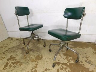 Pair Steelcase Hospital Doctors Rolling Adjustable Clerk Office Industrial Chair