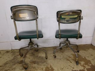 Pair Steelcase Hospital Doctors Rolling Adjustable Clerk Office Industrial Chair 7