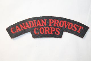 Ww2 Canadian Provost Corps Canvas Shoulder Title