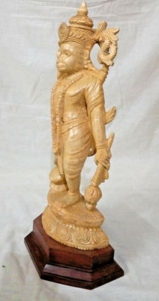 Hindu God Hanuman Sculpture Hand made Statue Figurine Garuda Idol Cedar Wood Rar 3