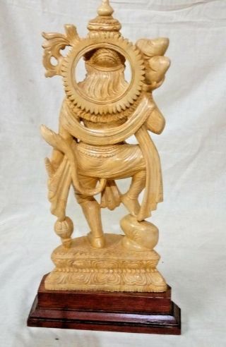 Hindu God Hanuman Sculpture Hand made Statue Figurine Garuda Idol Cedar Wood Rar 5