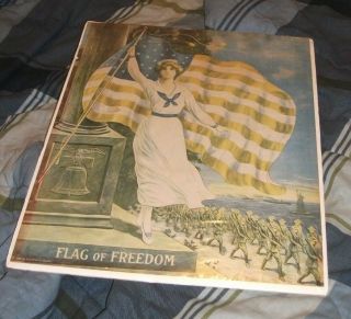 1918 E.  G.  Renesch,  Chicago Poster W.  W.  1 " Flag Of Freedom " Color Error
