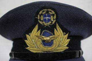 1990 GREEK - GREECE MILITARY AIR FORCE OFFICER HAT SIZE 54 4