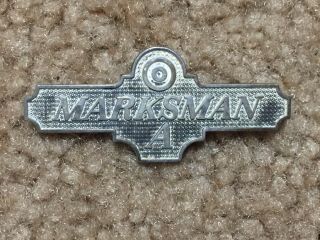 Pre - Wwi Us Army Marksman Shooting Qualification Badge.  Sterling Pin Back.