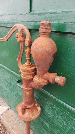 Antique Cast Iron DIFFERENT WATER PUMP In LARGE Size with MAPLE LEAF Shape 10