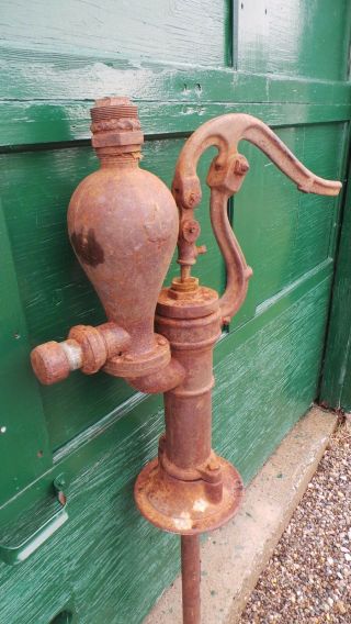 Antique Cast Iron DIFFERENT WATER PUMP In LARGE Size with MAPLE LEAF Shape 6