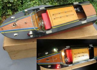 Video Tmy Ito Electric Boat With Lights Motor Unusual Light On Dash Japan 18 Ins