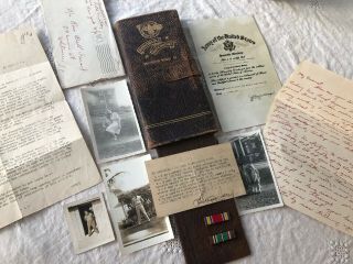 Ww2 Us Soldier Honorable Discharge Service Record Leather Folder Case Name 1940s