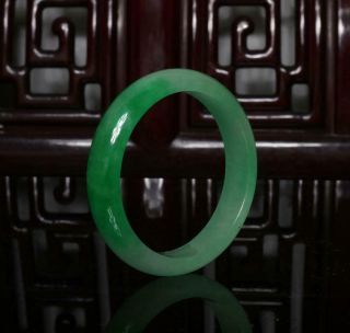 Fine Chinese Carved Green Jadeite Jade Bracelet 2.  36”