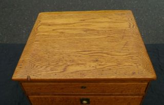 Antique 3 Drawer Golden Oak Machinist Parts,  Tool or Jewelry Box Cabinet 2