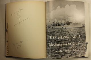 USS Sierra (AD - 18) 1951 Mediterranean Cruise Book Navy Deployment Cruisebook 2