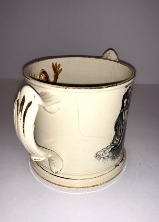 RARE Antique c1859 THE TWO ALLIES - TIED AND ALLIED and 3 FROG Loving Mug 6