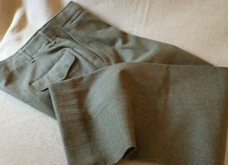 Korean War Wool Us Army Trousers Pants 34 Pristine