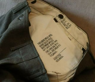 Korean War Wool US Army Trousers Pants 34 Pristine 2