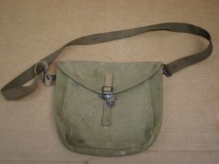 Vintage Us Army Wwii Canvas Military Mess Kit Pouch Bag W/strap Dated 1941 Jqmd