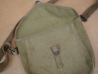 VINTAGE US ARMY WWII CANVAS MILITARY MESS KIT POUCH BAG W/STRAP DATED 1941 JQMD 3