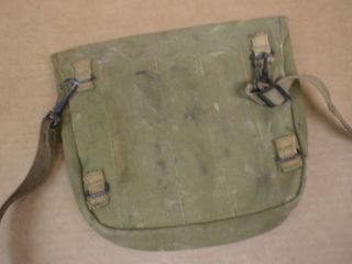 VINTAGE US ARMY WWII CANVAS MILITARY MESS KIT POUCH BAG W/STRAP DATED 1941 JQMD 6